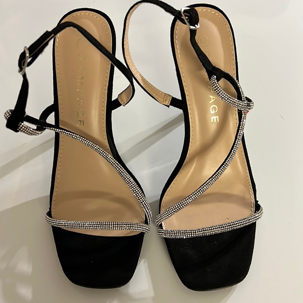Rampage Black Rhinestones Heels